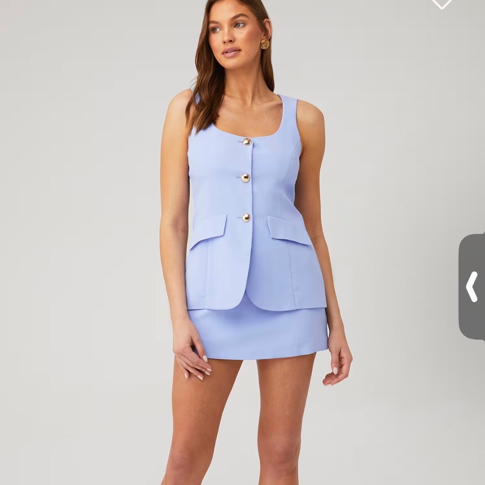 Amanda Uprichard Lilac Button Front Sleeveless Dress Set